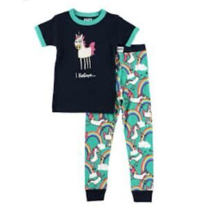 Lazyone Unicorn Pajama Set Size 8 - Rainbow Believe